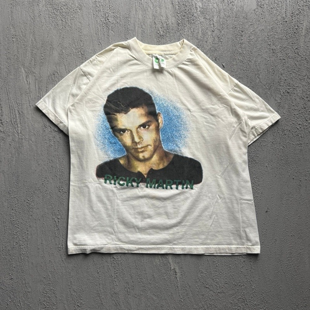 Vintage Ricky Martin Shirt Large White 2000 Shake Your Bon-Bon Tour